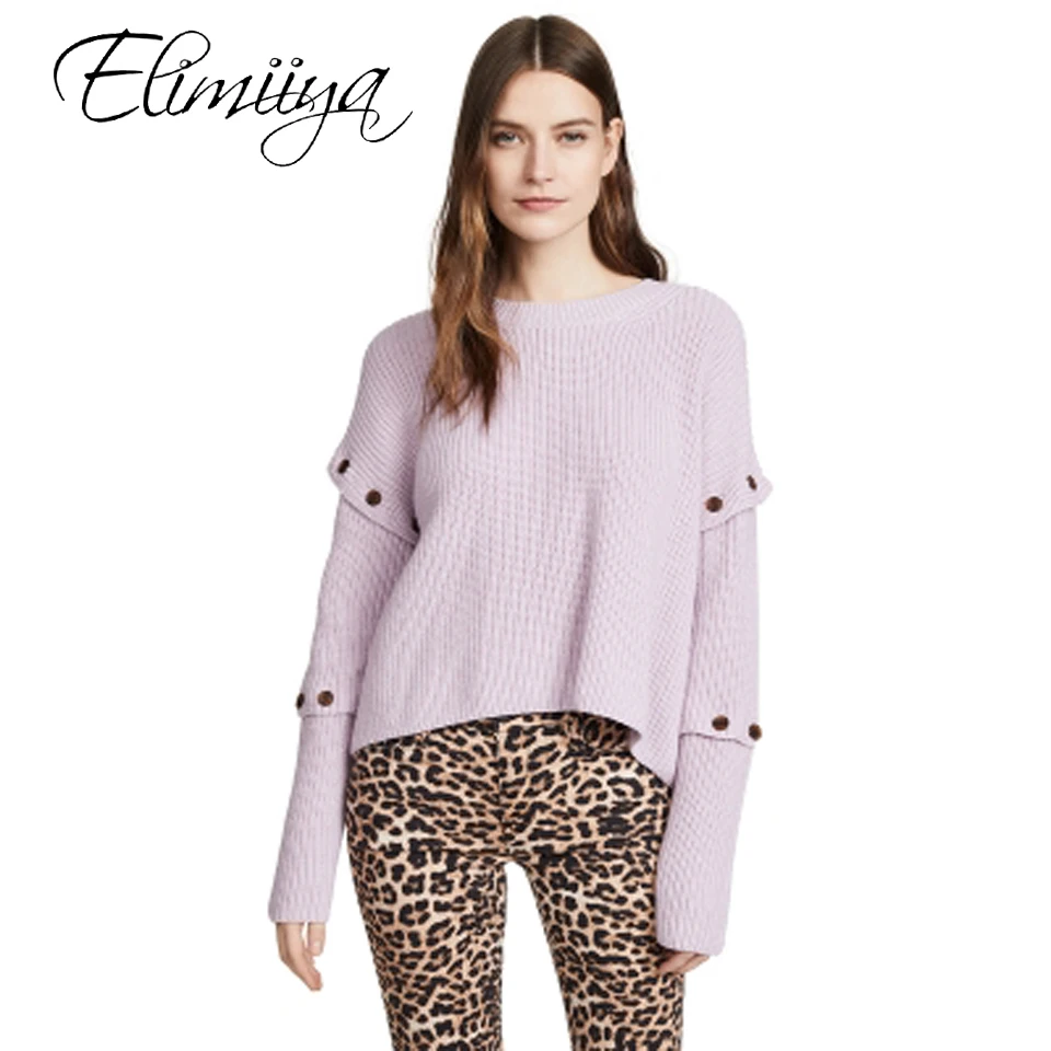 Elimiiya New Winter Round Neck Pullover Sweater Women Korean Long Sleeve Loose Button Knitted Sweater Female Quality Jumper Tops
Elimiiya New Winter Round Neck Pullover Sweater Women Korean Long Sleeve Loose Button Knitted Sweater Female Quality Jumper Tops