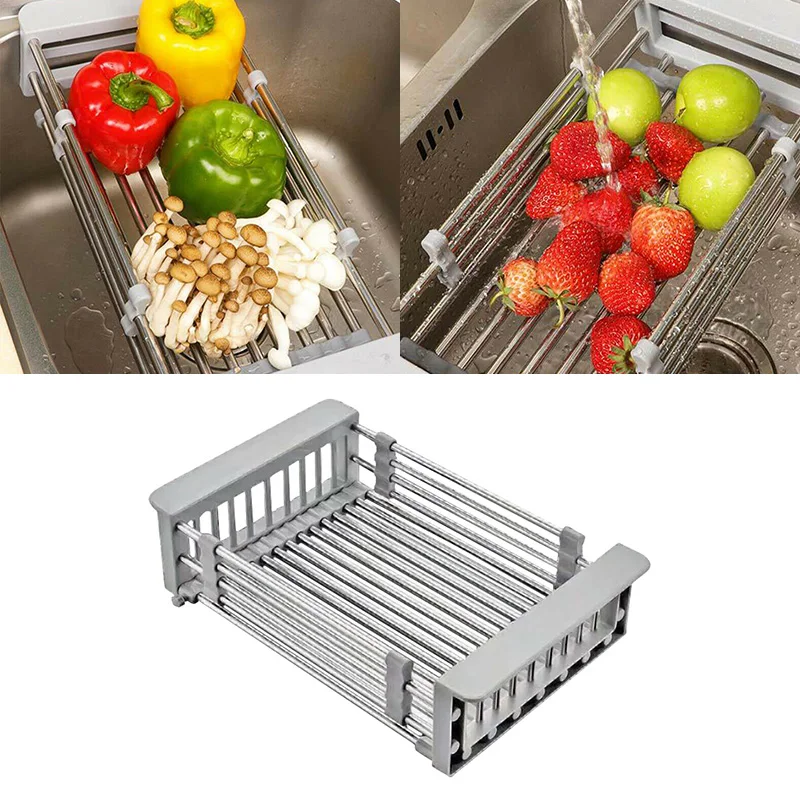 Dish Drying Sink Rack Drain Strainer Adjustable Stainless Steel Basket for Kitchen Storage Vegetable Fruit Wash
Dish Drying Sink Rack Drain Strainer Adjustable Stainless Steel Basket for Kitchen Storage Vegetable Fruit Wash