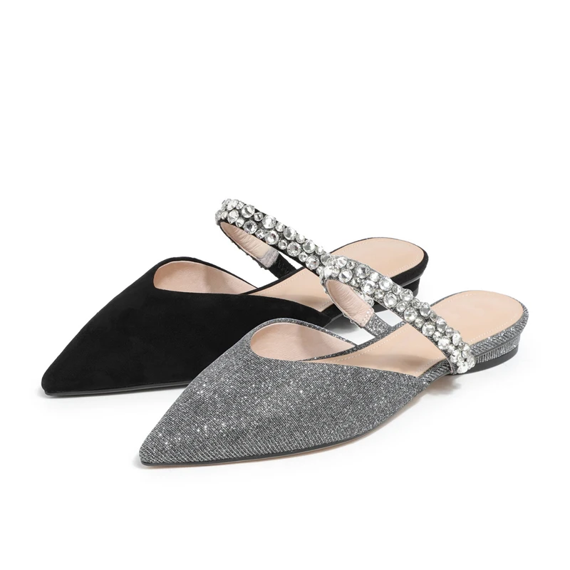 2021 Genuine Leather Insole Sandals Glitter Bling Casual Slide Shoes Slip on Pumps Women Fashion Pointed Toe Lady Mules Slippers
2021 Genuine Leather Insole Sandals Glitter Bling Casual Slide Shoes Slip on Pumps Women Fashion Pointed Toe Lady Mules Slippers