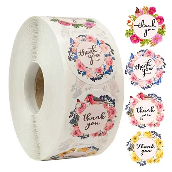 500Pcs/roll Round Floral Thank You Stickers Scrapbooking For Package Seal Labels Custom Sticker Decoration Wedding Sticker 
500Pcs/roll Round Floral Thank You Stickers Scrapbooking For Package Seal Labels Custom Sticker Decoration Wedding Sticker