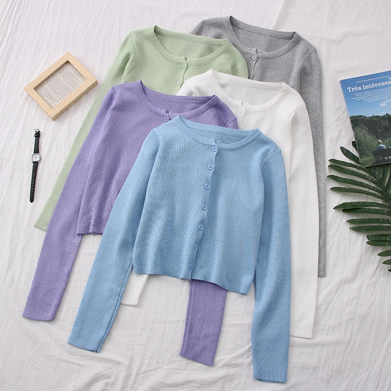 OUMEA Knitted Cardigans Spring Autumn Buttons Front Long Sleeve Crop Cardigans Top Solid Color Simple Classic Knitted Cardigans
OUMEA Knitted Cardigans Spring Autumn Buttons Front Long Sleeve Crop Cardigans Top Solid Color Simple Classic Knitted Cardigans