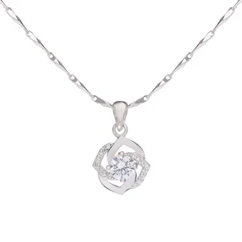 S925 Sterling Silver Lucky Four-leaf Clover Necklace Female Zircon Pendant Clavicle Chain Wild Valentine's Day Gift
S925 Sterling Silver Lucky Four-leaf Clover Necklace Female Zircon Pendant Clavicle Chain Wild Valentine's Day Gift