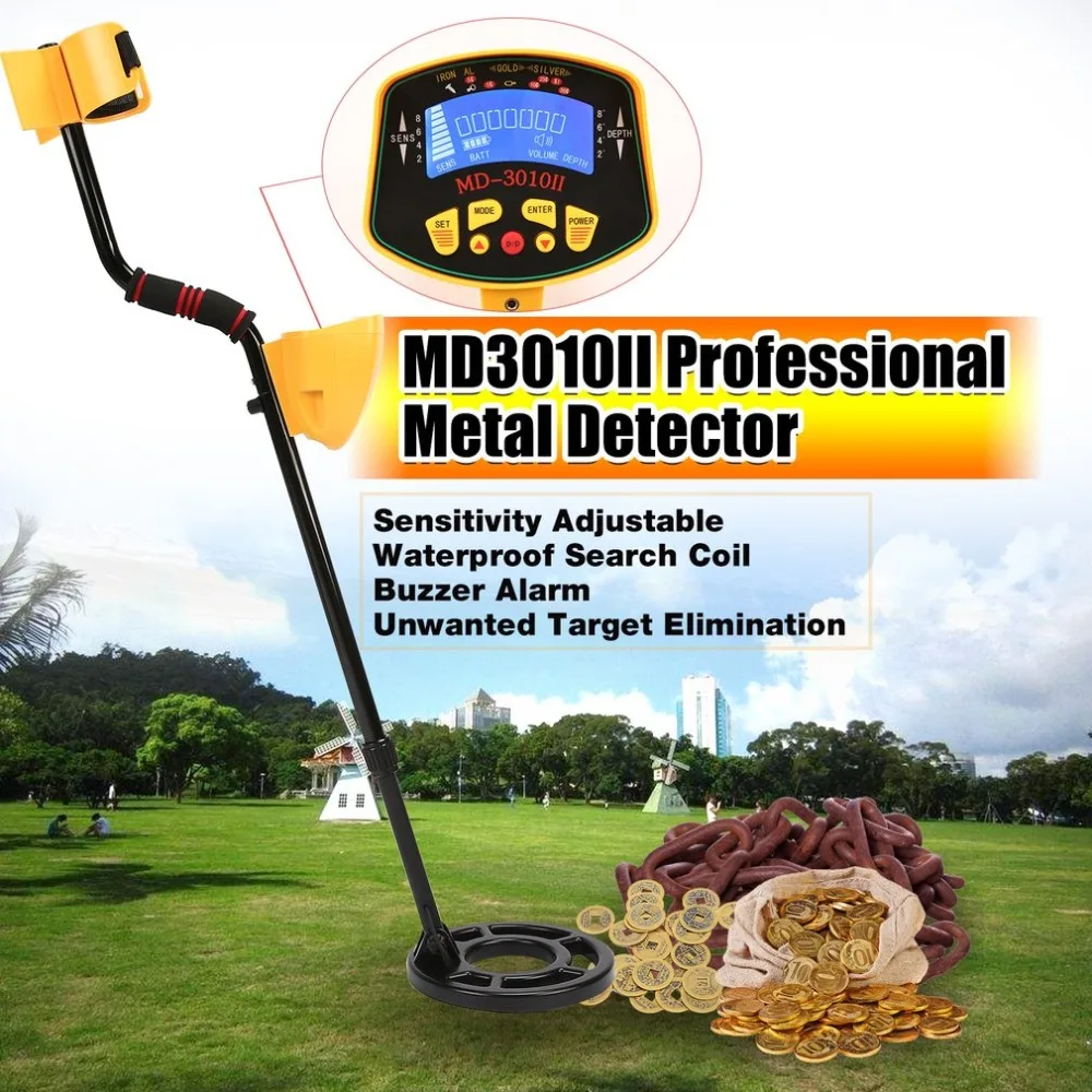 MD3010II Metal Detector Professional Portable Underground Handheld Treasure Hunter Gold Digger Finder LCD Display
MD3010II Metal Detector Professional Portable Underground Handheld Treasure Hunter Gold Digger Finder LCD Display