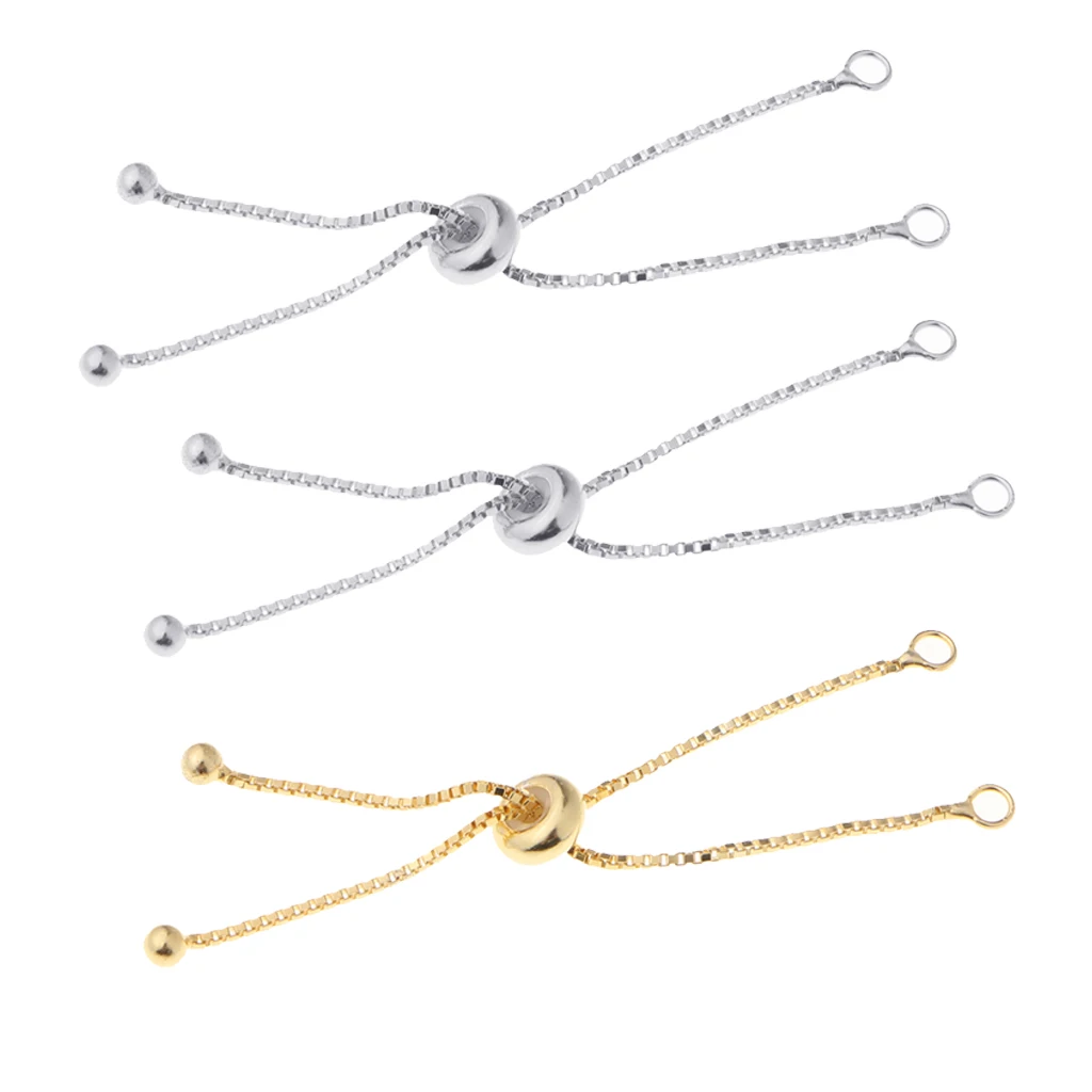 Prettyia S925 Silver Adjustable Slide Extender Chain For Bracelet 1.97inch Prettyia S925 Silver Adjustable Slide Extender Chain For Bracelet 1.97inch