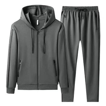 Men's Cotton Solid Zipper Hoodies+ Pants Two Pieces Sets Men Comfortable and breathable Sports Suit Brand Running tracksuit Male
Men's Cotton Solid Zipper Hoodies+ Pants Two Pieces Sets Men Comfortable and breathable Sports Suit Brand Running tracksuit Male