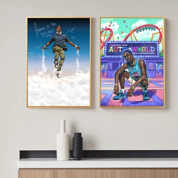 Hip-Hop Singer Travis Sccot In The Sky Cartoon Picture On Canvas Poster Painting Art Prints Wall Decoration For Living Room 
Hip-Hop Singer Travis Sccot In The Sky Cartoon Picture On Canvas Poster Painting Art Prints Wall Decoration For Living Room