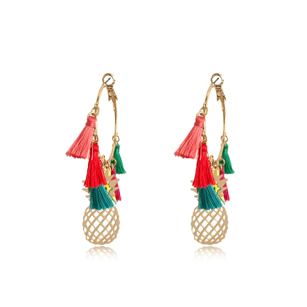 2019 New Arrival Ethnic Women Hoop Earrings Colorful Thread Tassel and Hollow Carving Pineapple Charm Hoop Earrings
2019 New Arrival Ethnic Women Hoop Earrings Colorful Thread Tassel and Hollow Carving Pineapple Charm Hoop Earrings
