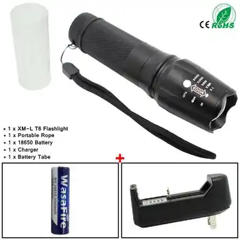 WasaFire Zoomable LED Flashlight 1600lm XML T6 Flash Light 5 Modes LED Torch for Camping Hunting with 18650 Battery + Charger
WasaFire Zoomable LED Flashlight 1600lm XML T6 Flash Light 5 Modes LED Torch for Camping Hunting with 18650 Battery + Charger