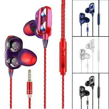 Mic Earphone Quad-core Double Moving Coil Wired In ear 3.5mm Earbuds for Samsung Huawei Honor Xiaomi Redmi Oppo Sports Headsets
Mic Earphone Quad-core Double Moving Coil Wired In ear 3.5mm Earbuds for Samsung Huawei Honor Xiaomi Redmi Oppo Sports Headsets