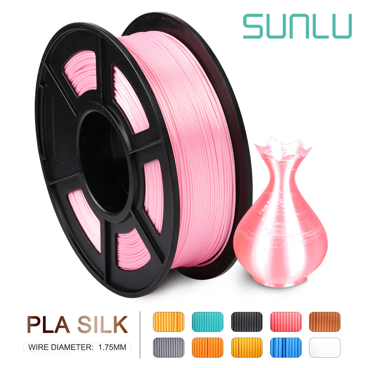 

PLA SILK Filament Pink SILK 1kg 2.2 lbs 1.75mm per roll 3D Printer Filament DIY for 3D printing Refills