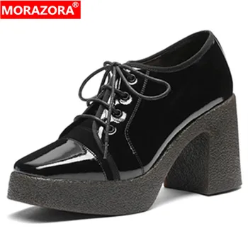 MORAZORA 2020 new thick high heel platform shoes ladies patent leather lace up square toe vintage single shoes women pumps
MORAZORA 2020 new thick high heel platform shoes ladies patent leather lace up square toe vintage single shoes women pumps