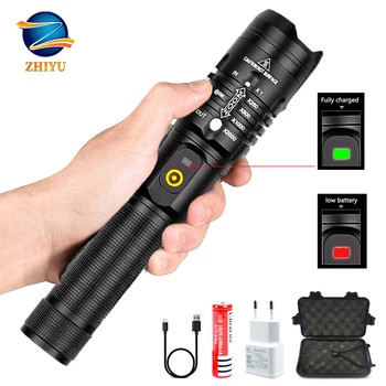 ZHIYU Super Bright LED Flashlight CREE XHP50 Tactical Electric Torch USB Rechargeable Zoomable 5 Modes Torch Waterproof Torch
ZHIYU Super Bright LED Flashlight CREE XHP50 Tactical Electric Torch USB Rechargeable Zoomable 5 Modes Torch Waterproof Torch