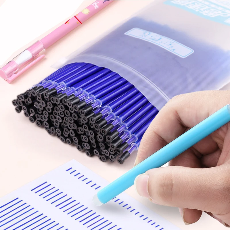 100 Pcs Magic Erasable Gel Pen Refills Set with Eraser 0.5mm Black / Blue Ink Erasable Pens Refill Kawaii Office School Supplies 
100 Pcs Magic Erasable Gel Pen Refills Set with Eraser 0.5mm Black / Blue Ink Erasable Pens Refill Kawaii Office School Supplies