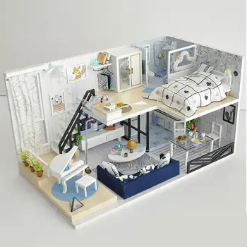 Birthday Gift Wooden Miniature Children LED Light Furniture 3D Doll House Handmade DIY Assembling Toys Kit 
Birthday Gift Wooden Miniature Children LED Light Furniture 3D Doll House Handmade DIY Assembling Toys Kit