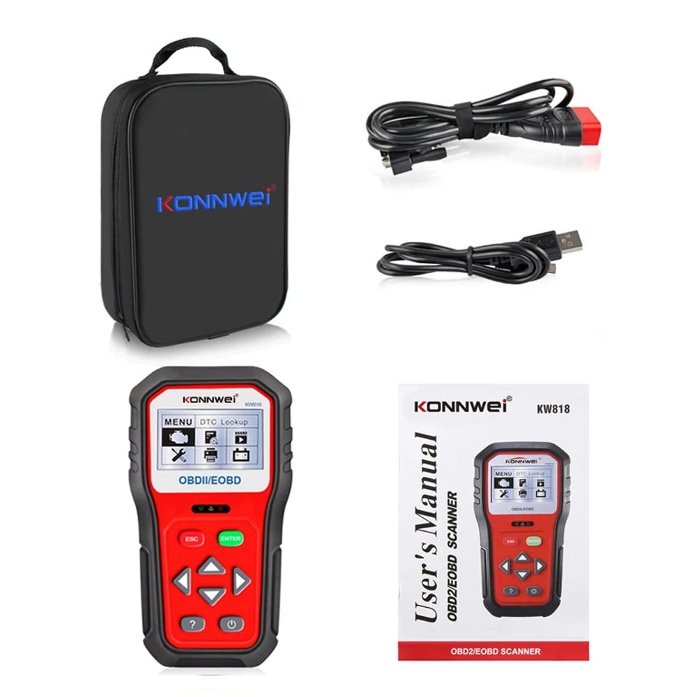 New KONNWEI KW818 Car Engine Fault Code Reader Scanner Auto Automotive Engine Diagnostic Scan Tool 12V Multi-Languages
New KONNWEI KW818 Car Engine Fault Code Reader Scanner Auto Automotive Engine Diagnostic Scan Tool 12V Multi-Languages