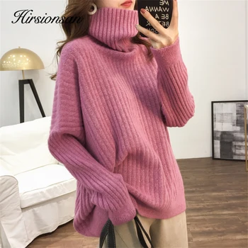 Hirsionsan Sweater Women Winter Turtleneck Striped Lazy Tops Thicken Soft Pullover 6 Color Chic Knitted Oversized Female Jumper 
Hirsionsan Sweater Women Winter Turtleneck Striped Lazy Tops Thicken Soft Pullover 6 Color Chic Knitted Oversized Female Jumper