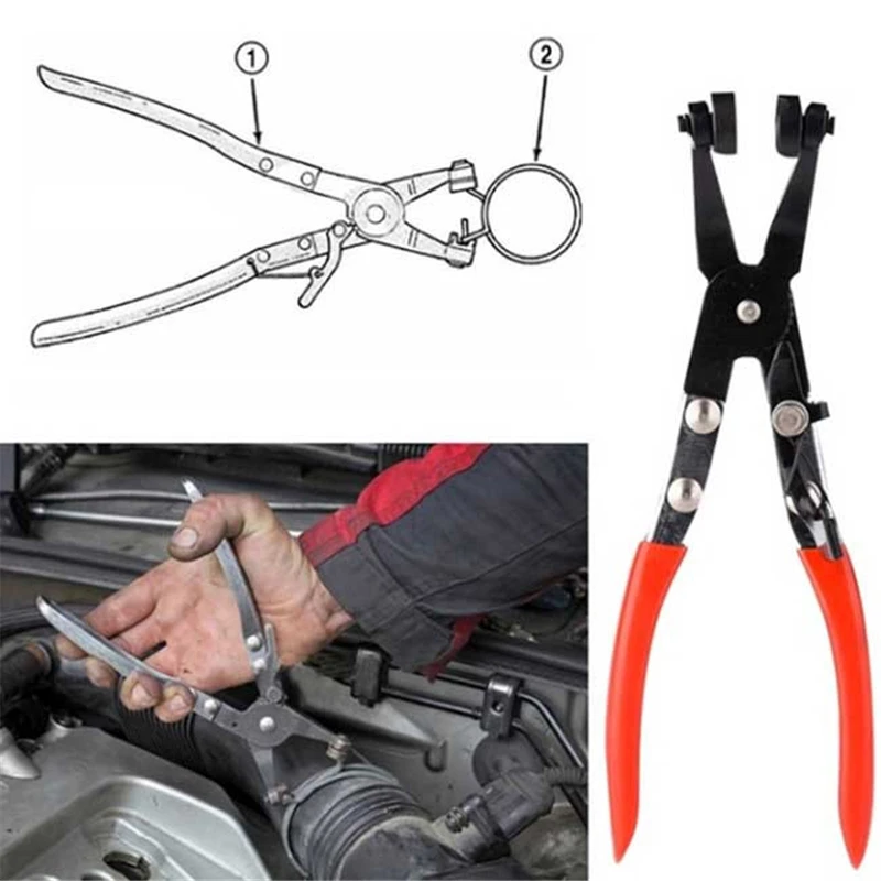 

210mm Multitool Angled Hose Clamp Clip Pliers-For Fuel&Coolant Pipe Spring Clips Crimping Pliers Wire Cutters Pliers Accessories