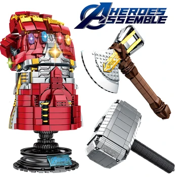 Compatible Marvel 4 Infinity Stone Gauntlet Super Hero Building Block Sets Thor Quake Hammer Modle Storm Breaker
Compatible Marvel 4 Infinity Stone Gauntlet Super Hero Building Block Sets Thor Quake Hammer Modle Storm Breaker