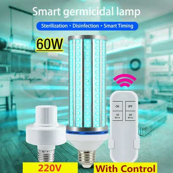 60W UV Germicidal Lamp E27 Led UV-C Light Bulb with Remote Control 99% Antibacterial Rate Indoor Sterilization Safety Light
60W UV Germicidal Lamp E27 Led UV-C Light Bulb with Remote Control 99% Antibacterial Rate Indoor Sterilization Safety Light