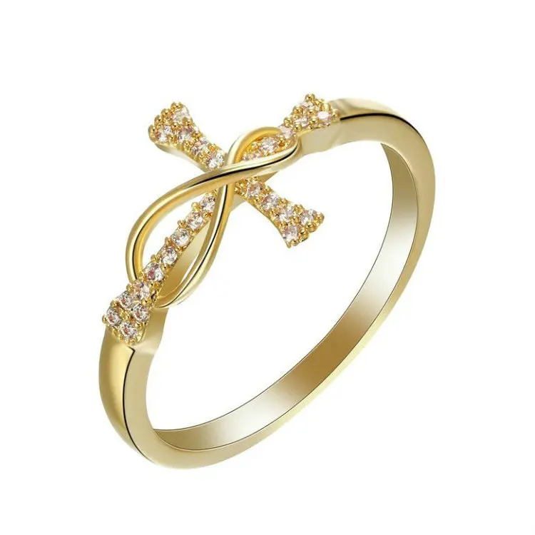 Exquisite Women's Gold Cross Ring Crystal Zircon Ring Faith Church Ring Noble Jewelry Valentine's Day Gift
Exquisite Women's Gold Cross Ring Crystal Zircon Ring Faith Church Ring Noble Jewelry Valentine's Day Gift