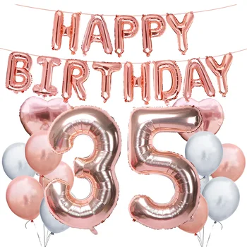 Amawill Rose Gold Happy Birthday Balloons 18 20 21 25 30 35 40 50 60 70 Number Balloon Birthday Party Decorations Globos 5D
Amawill Rose Gold Happy Birthday Balloons 18 20 21 25 30 35 40 50 60 70 Number Balloon Birthday Party Decorations Globos 5D