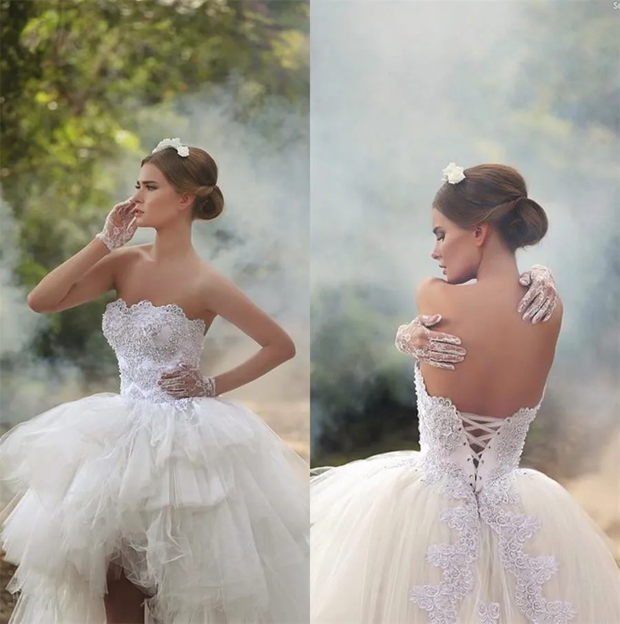 Lace Ball Gown Wedding Dresses Bridal High Low Princess Tulle Arabic Modest Wedding Gowns Arabic 2016 New Hot Corset Back
Lace Ball Gown Wedding Dresses Bridal High Low Princess Tulle Arabic Modest Wedding Gowns Arabic 2016 New Hot Corset Back