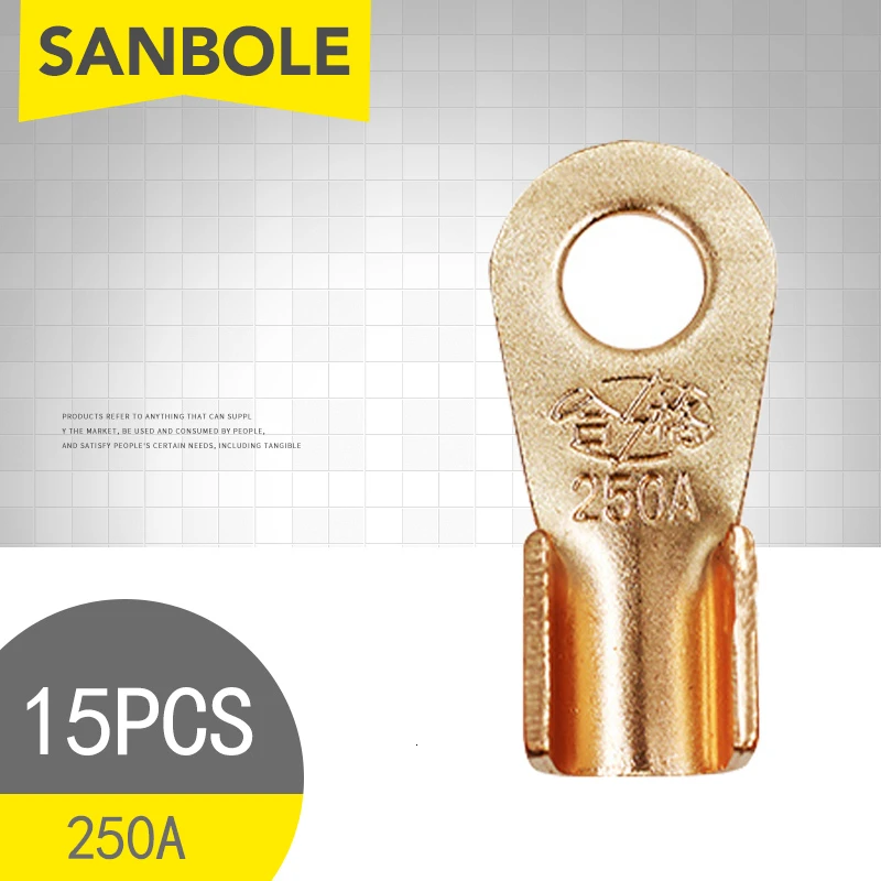 15pcs OT-250A Ring Shape Copper Terminal Wire Connection Cable National Standard Thickness
15pcs OT-250A Ring Shape Copper Terminal Wire Connection Cable National Standard Thickness