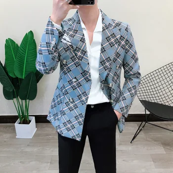 2020 Spring British Style Plaid Blazer For Men Suit Jacket Casual Dress Coat Wedding Business Clothing Male Blazer Masculino
2020 Spring British Style Plaid Blazer For Men Suit Jacket Casual Dress Coat Wedding Business Clothing Male Blazer Masculino