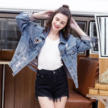 Button Cowboy Jacket Women's Shirt Women Jeans Jacket New Street Street Man Wide Pure Color Pine Broken Cave Pure Single
Button Cowboy Jacket Women's Shirt Women Jeans Jacket New Street Street Man Wide Pure Color Pine Broken Cave Pure Single