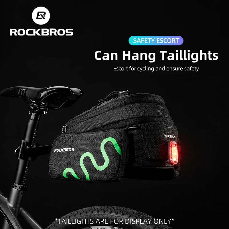 ROCKBROS Large Capacity Bike Rear Rack Bag Scooter Packag Waterproof Seat Bag Road MTB Bicycle Saddle Reflective Bike Accessory 
ROCKBROS Large Capacity Bike Rear Rack Bag Scooter Packag Waterproof Seat Bag Road MTB Bicycle Saddle Reflective Bike Accessory