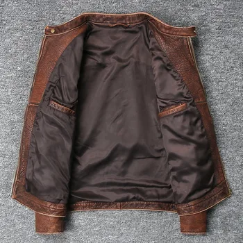 Autumn Cow Genuine Mens Leather Jacket Motorcycle Stand Collar Vintage Classic Zipper Real Leather Coat Slim Brown Biker Jacket
Autumn Cow Genuine Mens Leather Jacket Motorcycle Stand Collar Vintage Classic Zipper Real Leather Coat Slim Brown Biker Jacket