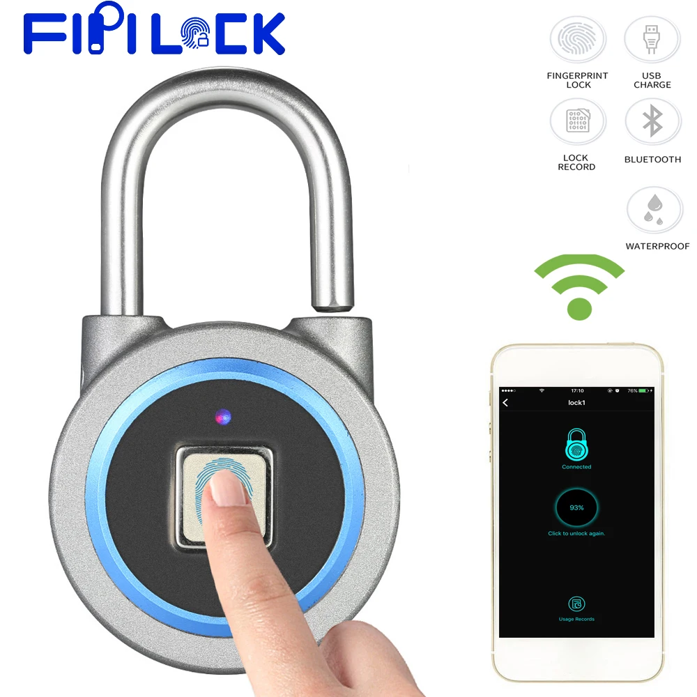 Fipilock Smart Keyless Fingerprint Lock Waterproof APP / Fingerprint Unlock Anti-Theft Security Padlock Door Luggage Case Lock
Fipilock Smart Keyless Fingerprint Lock Waterproof APP / Fingerprint Unlock Anti-Theft Security Padlock Door Luggage Case Lock