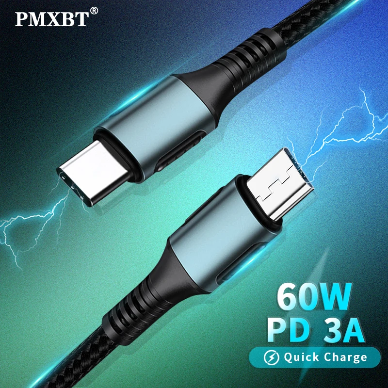 Кабель USB Type-C к Micro Usb QC 3 0 кабель для быстрой зарядки PD Samsung Galaxy S7 S6 Android шнур 1 м |