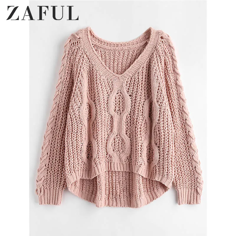 ZAFUL Lace-up Openwork Oversized Sweater Knitted Women Jumper Pullover Long Sleeve Twisted V Neck Solid Fashion Warm Sweaters
ZAFUL Lace-up Openwork Oversized Sweater Knitted Women Jumper Pullover Long Sleeve Twisted V Neck Solid Fashion Warm Sweaters
