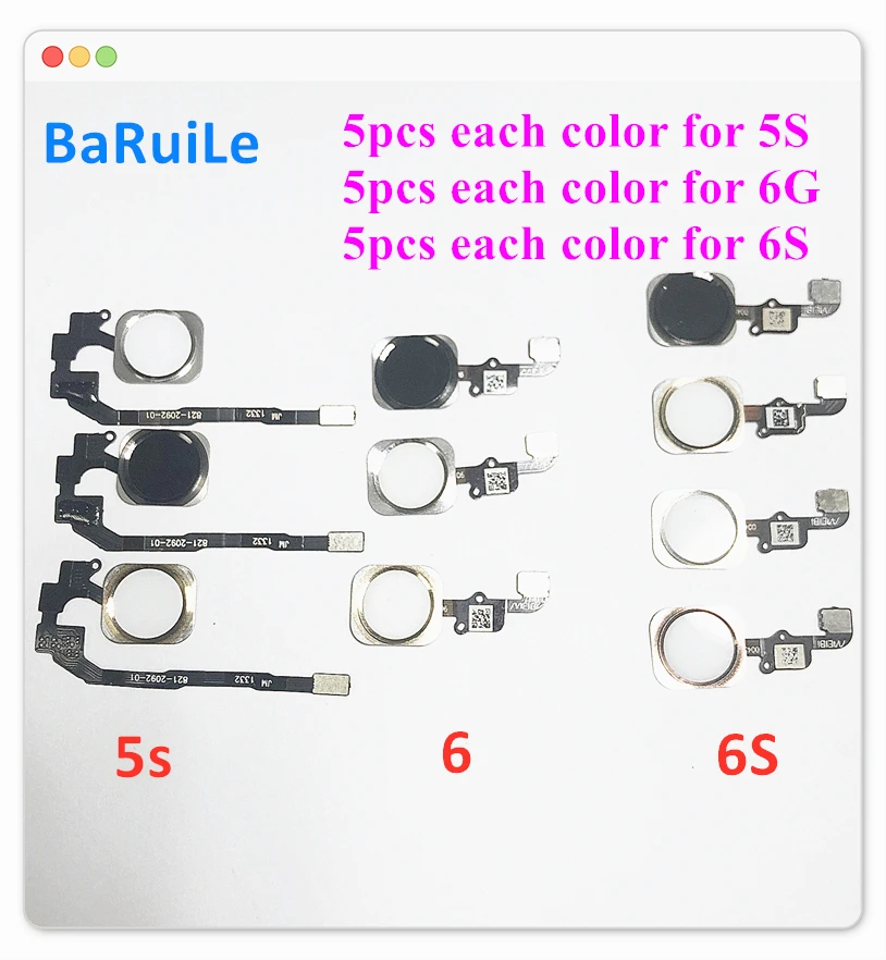 BaRuiLe 50pcs Home Button Flex Cable for iPhone 6 4.7'' 6G 6S Plus Menu Sensor Replacement Parts for iphone 5s
BaRuiLe 50pcs Home Button Flex Cable for iPhone 6 4.7'' 6G 6S Plus Menu Sensor Replacement Parts for iphone 5s
