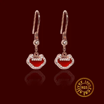 Luck Lock Earrings All-in-One Sterling Silver Non-Allergic Earrings Red Agate White Fritillary Inlaid Earrings
Luck Lock Earrings All-in-One Sterling Silver Non-Allergic Earrings Red Agate White Fritillary Inlaid Earrings