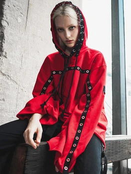 PUNK RAVE Women Retro Large Size Hooded Sweater Autumn Loose Dark System Trumpet Sleeves Heart Machine Personality Jacket
PUNK RAVE Women Retro Large Size Hooded Sweater Autumn Loose Dark System Trumpet Sleeves Heart Machine Personality Jacket