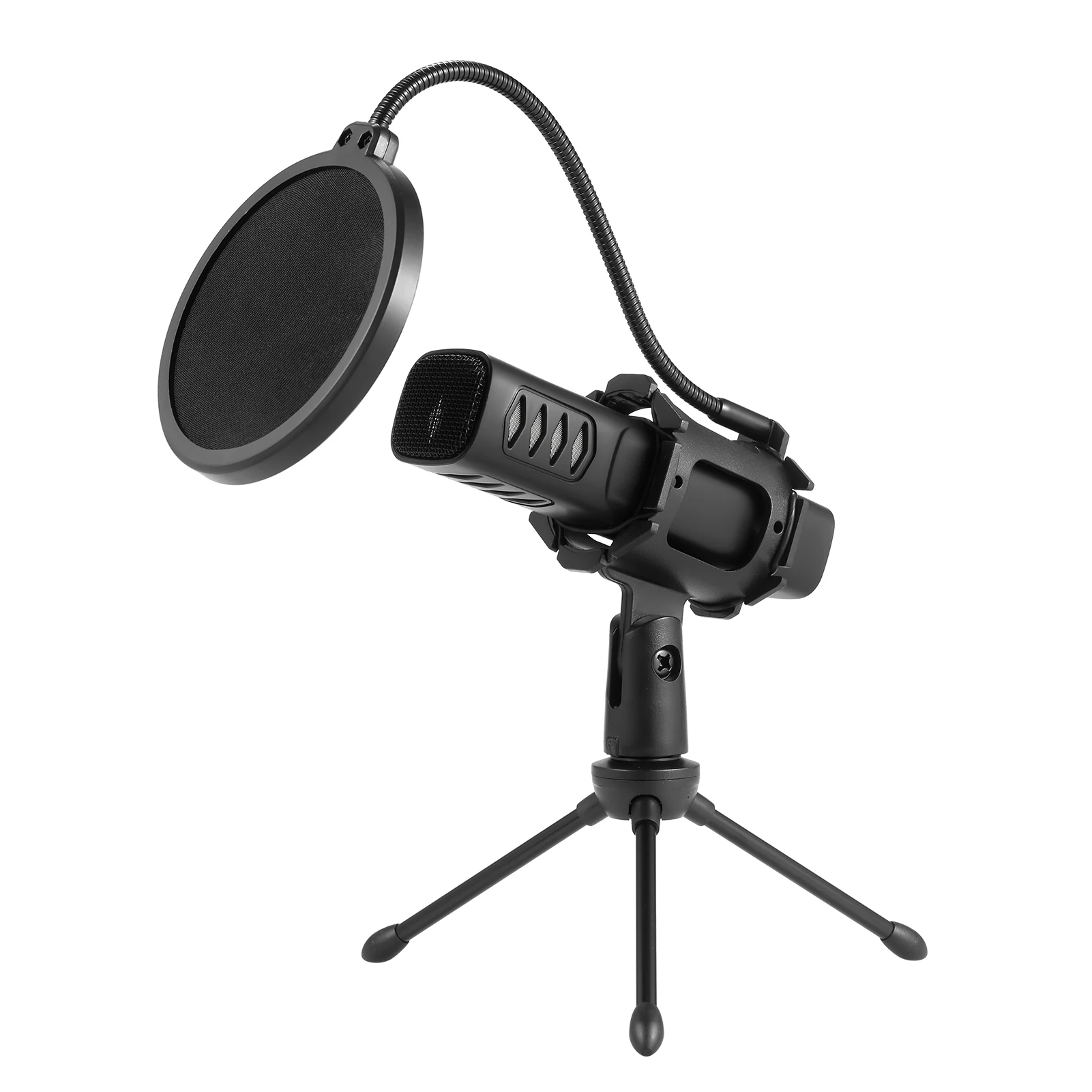 USB Microphone Cardioid Condenser Mic with Tripod Stand Pop Filter Shock Mount for Gaming Streaming Podcasting
USB Microphone Cardioid Condenser Mic with Tripod Stand Pop Filter Shock Mount for Gaming Streaming Podcasting