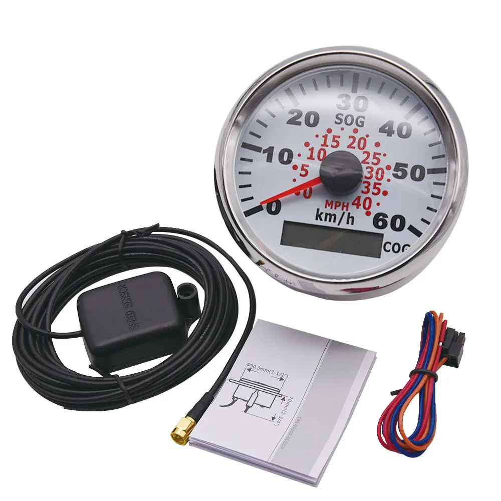 85mm Marine Boat GPS speedometer universal Meter 60 km/h Speed Gauge With red Backlight For Motorcycle Auto Truck 9~32V | Автомобили и