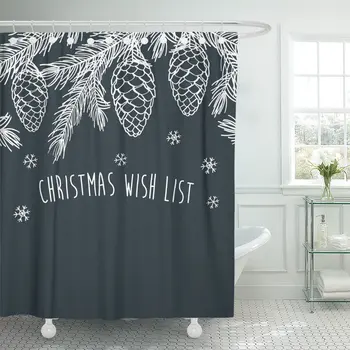 Shower Curtain Christmas Wish List Merry Happy New Year Winter Pine Waterproof Polyester Fabric 72 x 78 inches Set with Hooks
Shower Curtain Christmas Wish List Merry Happy New Year Winter Pine Waterproof Polyester Fabric 72 x 78 inches Set with Hooks