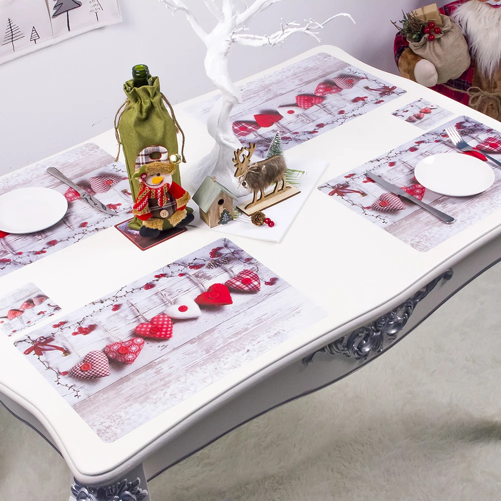 12pcs Christmas Placemat PVC Protective Heart Plate Bowl Cup Tableware Coaster Table Mat Pad Placemat for Christmas
12pcs Christmas Placemat PVC Protective Heart Plate Bowl Cup Tableware Coaster Table Mat Pad Placemat for Christmas