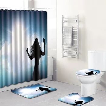 Beautiful Back Mat Shower Curtain Bathroom Non-Slip Mat Shower Curtain 4 Piece Carpet Cover Toilet Cover Bath Mat Pad Set
Beautiful Back Mat Shower Curtain Bathroom Non-Slip Mat Shower Curtain 4 Piece Carpet Cover Toilet Cover Bath Mat Pad Set