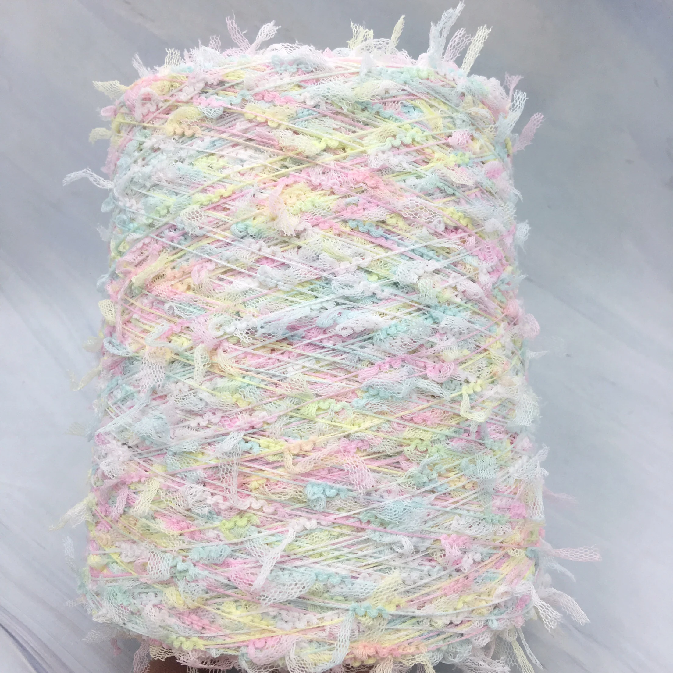 

500g/ball Butterfly Featured Yarn Fresh Girl Pink Mesh Hand Mixing Thread Wiring