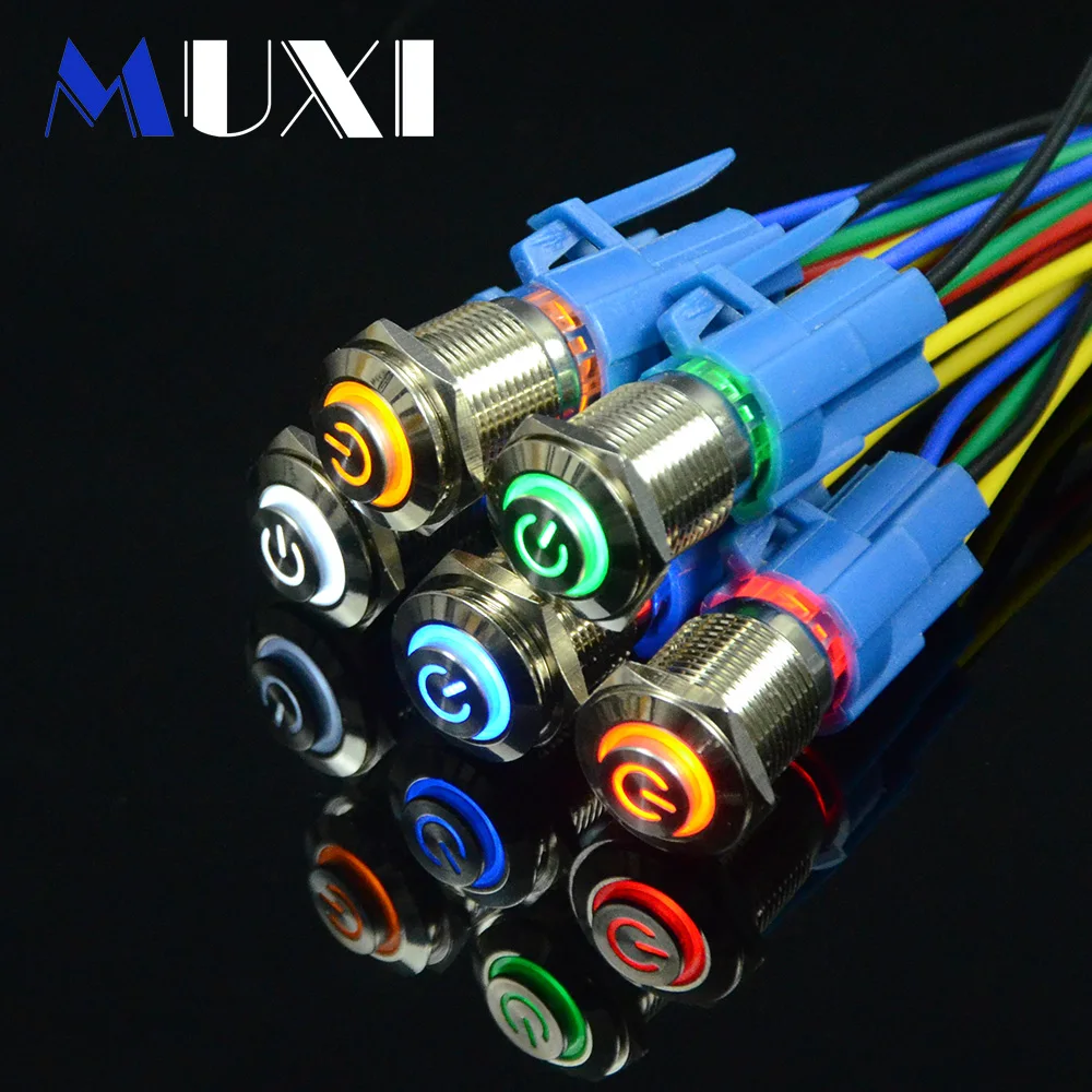 16mm Self-locking Waterproof Metal Push Button Switch latching LED light High-Head 6V 12V 24V 36V 220V RED BLUE GREEN YELLOW
16mm Self-locking Waterproof Metal Push Button Switch latching LED light High-Head 6V 12V 24V 36V 220V RED BLUE GREEN YELLOW