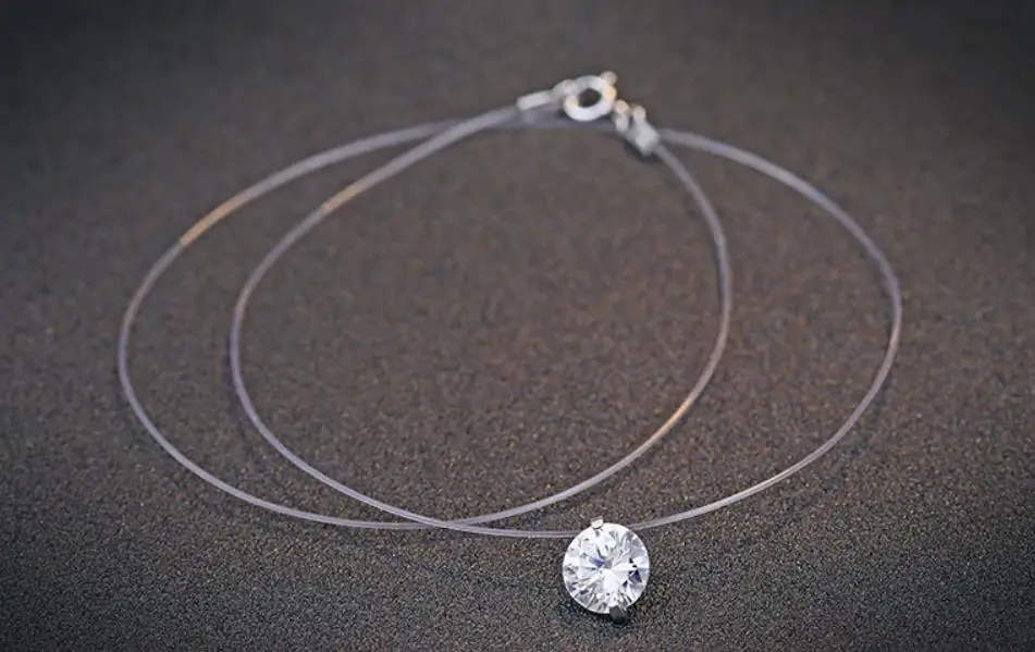 925 Sterling silver Transparent Fishing Line Necklace Clear crystal round circle Choker Necklace Invisible Women fancy Jewelry
925 Sterling silver Transparent Fishing Line Necklace Clear crystal round circle Choker Necklace Invisible Women fancy Jewelry