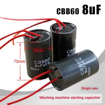 1pcs 8UF washing machine capacitor dehydration spin-drying motor start capacitor water pump capacitor CBB60 CD60 450V
1pcs 8UF washing machine capacitor dehydration spin-drying motor start capacitor water pump capacitor CBB60 CD60 450V
