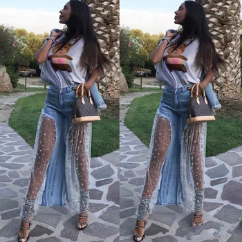2019 New Brand Mesh Lace Plus Size Women High Waist Button Flared Wide Leg Pants Trouser
2019 New Brand Mesh Lace Plus Size Women High Waist Button Flared Wide Leg Pants Trouser