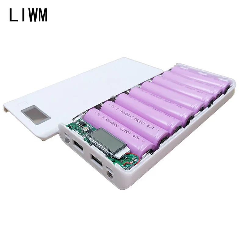LIWM Power Bank 5V Dual USB 8x18650 Power Bank Battery Box Mobile Phone Charger DIY Shell Case For iphone6 Plus S6 xiaomi
LIWM Power Bank 5V Dual USB 8x18650 Power Bank Battery Box Mobile Phone Charger DIY Shell Case For iphone6 Plus S6 xiaomi