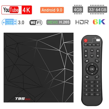 Android 9.0 Smart TV Box 4GB 64GB T95 Max Allwinner H6 Quad Core 6K 2.4GHz Wifi Youtube Google Player Media Player Set Top Box
Android 9.0 Smart TV Box 4GB 64GB T95 Max Allwinner H6 Quad Core 6K 2.4GHz Wifi Youtube Google Player Media Player Set Top Box