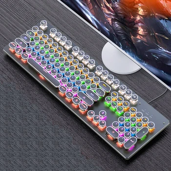 Gaming Mechanical Keyboard punk Round Retro Keycap Backlit USB Wired for PC Laptop
Gaming Mechanical Keyboard punk Round Retro Keycap Backlit USB Wired for PC Laptop